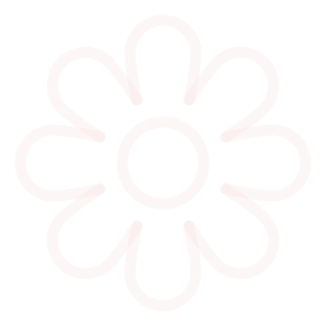 Ein Icon mit einer einfachen, grafischen Darstellung einer Blume in rosa Konturen auf transparentem Hintergrund. Die Blume hat acht abgerundete Blütenblätter und ein zentrales rundes Element, welches den Blütenkern bildet.